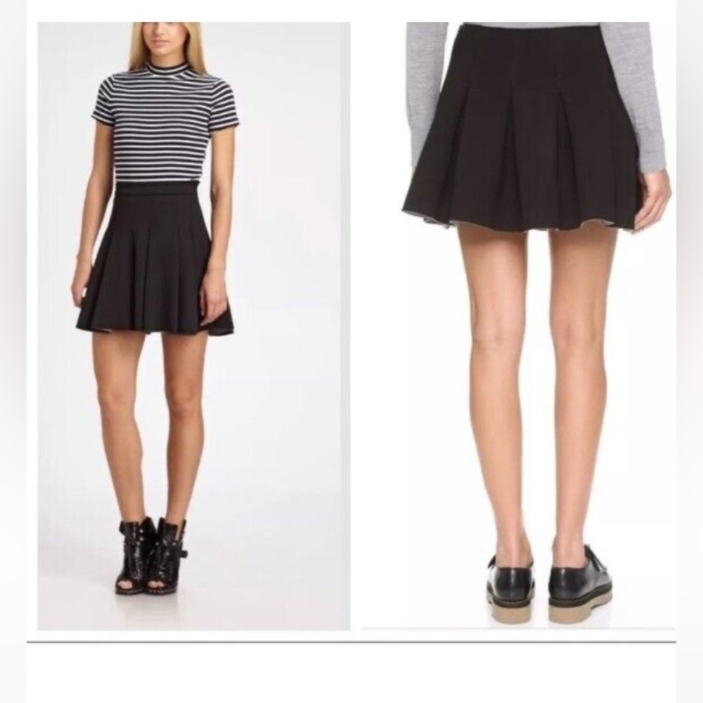 T by Alexander Wang Women’s (xs) Luxury Black pleated mini skirt